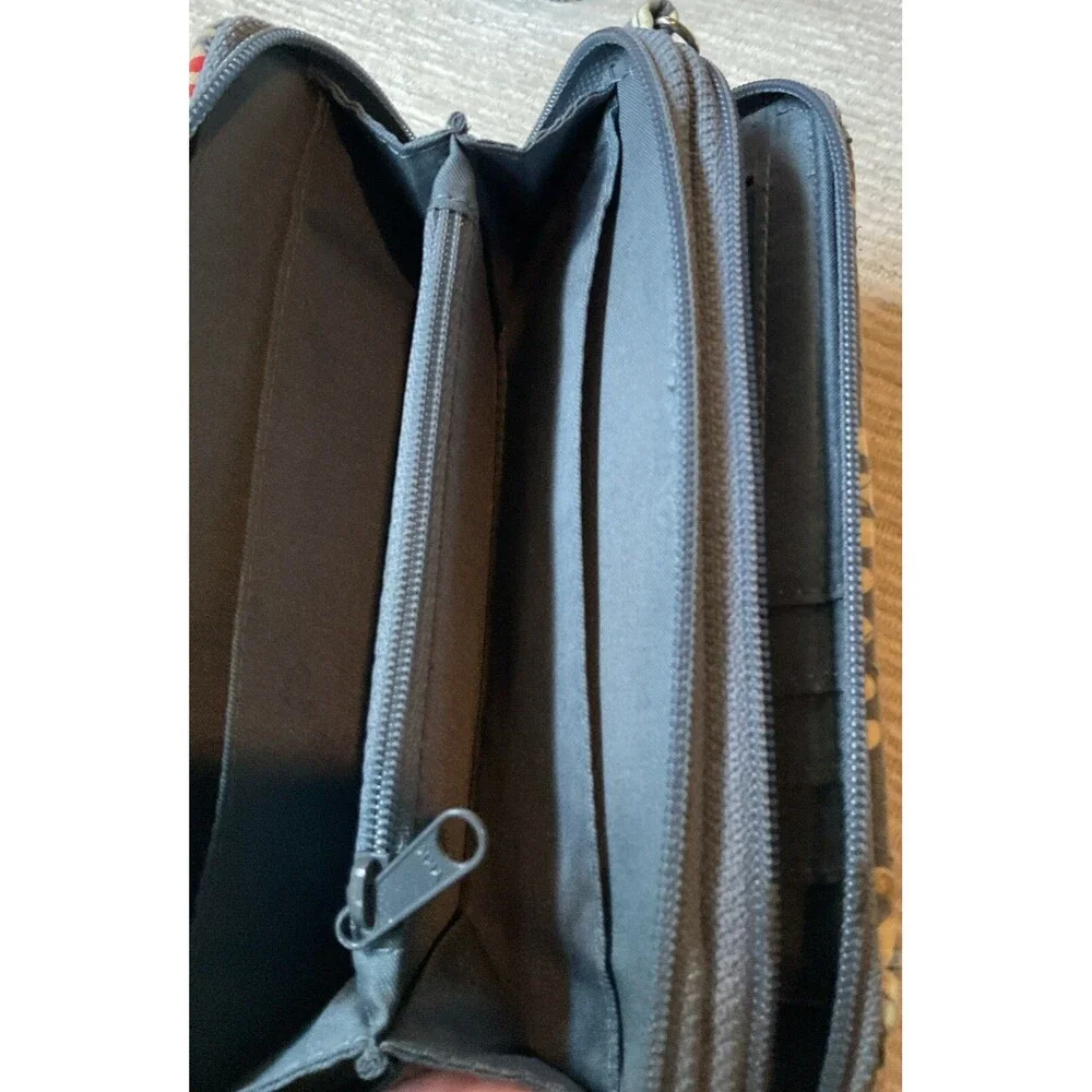 Vera Bradley Gray Floral Zip Around Wallet Wristlet - Picture 5 of 8